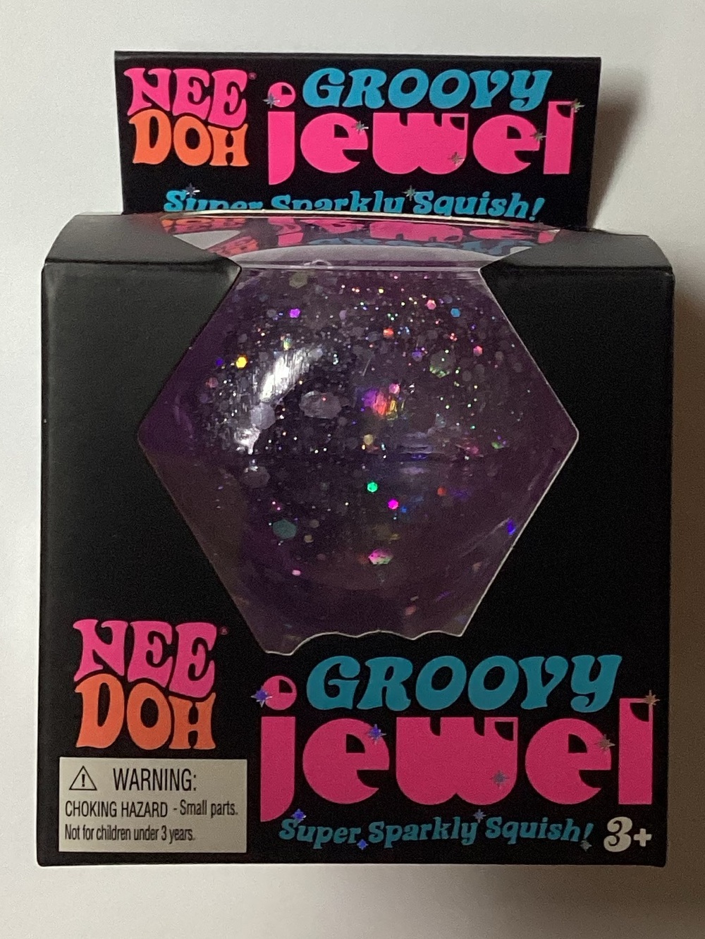 Authentic NEEDOH GROOVY JEWEL Super Sparkling Squish! RARE! New! PURPLE!